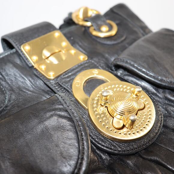 Steven by Steve Madden Black Satchel w/ Gold Hardware & Braided Straps - Picture 3 of 8